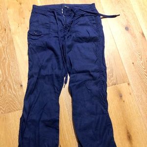 Level 99 Navy Blue Linen Pants w/ Drawstring, size 27